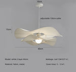 Pleated Fabric Pendant Lights E27 White Chandelier - Nordic 2 Layer Design