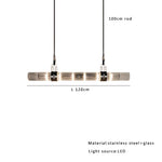 Stainless Steel Glass Ceiling Chandelier for Dining Table Elegant Home Decor