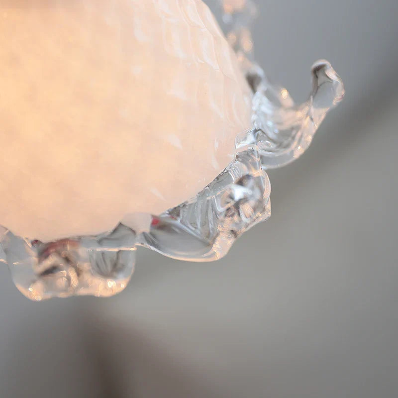 White Glass Copper LED Wall Sconce with Pull Chain Switch