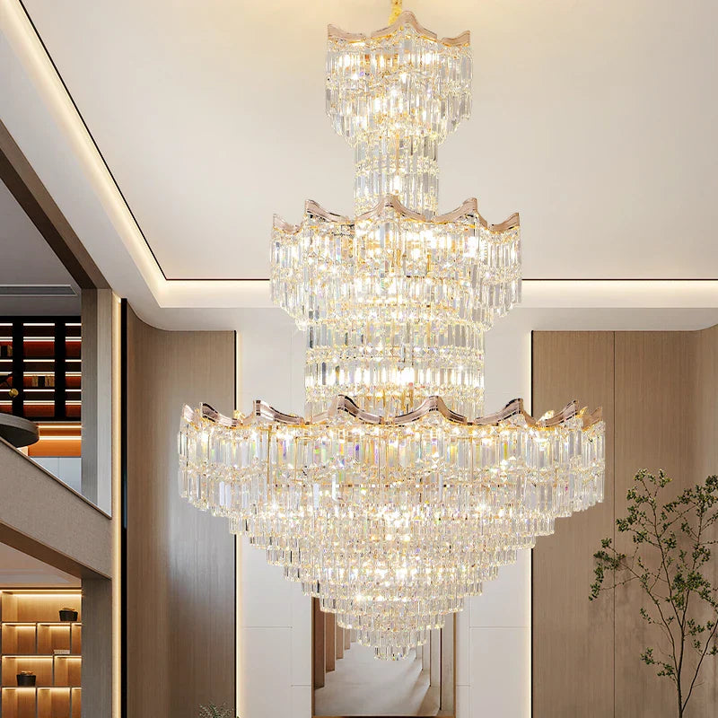 Crystal Duplex Chandelier: Post-Modern Luxury Living Room Club Villa Lighting