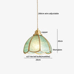 Pink Glass LED Pendant Lights Copper Modern Hanging Lamp Home Decor