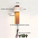 Wooden Canopy LED Wall Lights Modern Yellow Stone Bedside Lamp