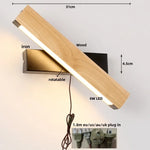 Afralia™ Rotatable Nordic LED Wall Sconce Pull Chain Wood Stair Light