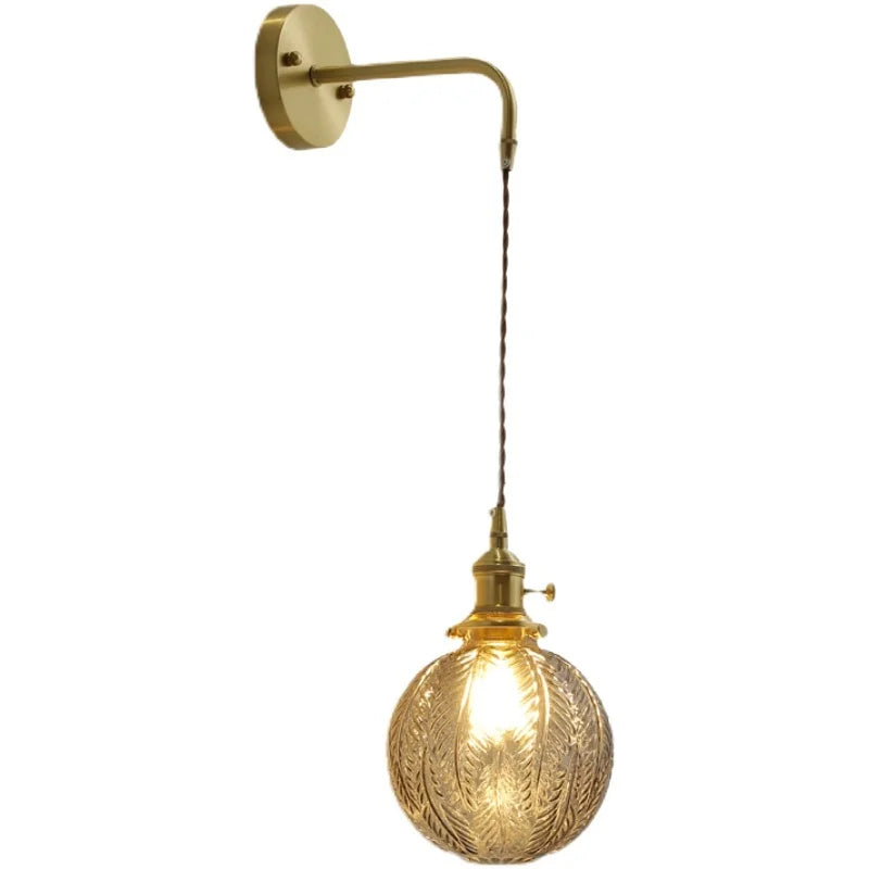 Gray Glass LED Wall Sconce Lamp for Home Decor, Bedroom, Living Room - Nordic Design