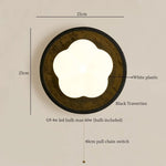 Afralia™ Wabi Sabi LED Wall Lamp, Pull Chain Switch, Yellow Travertine, Living Room, Bedroom