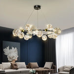Modern Dimmable Metal Pendant Lights with Glass Globe for Dining Room & Bar
