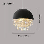 Modern Black White Hemisphere Hanging Chandelier Pendant Light for Living Dining Room