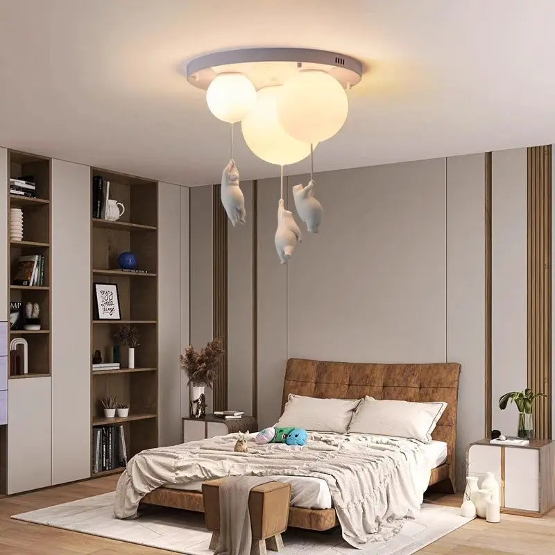 Bear Resin Pendant Light for Children's Room & Kindergarten