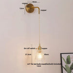 Clear Glass LED Wall Lamp Pull Chain Switch Modern Luxury Home Decor