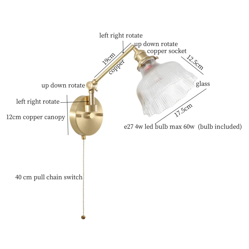 Afralia™ Clear Glass LED Wall Sconce Switch Light - Nordic Minimalism Design