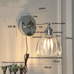 Clear Glass Iron Wall Lamp - Dual Light Up Down Rotate for Home Décor