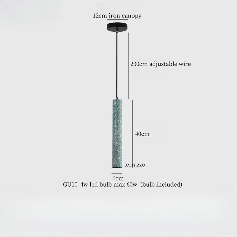 Afralia™ Terrazzo LED Pendant Lamp Industrial Decor Nordic Modern Lighting