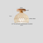 LED Wicker Wood Ceiling Lights Modern Style Hallway Nordic Luminaria