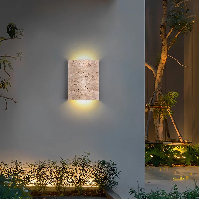 Yellow Travertine LED Wall Light Sconces for Living Room Home Decor