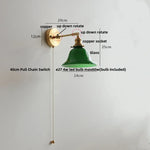 Clear Glass LED Wall Lights Pull Chain Switch Modern Bedside Lamp