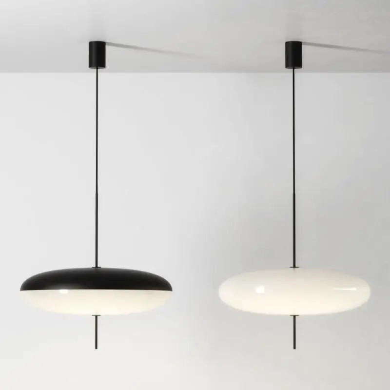 Modern Saucer Pendant Light 30/50cm Black White for Home & Commercial Decor