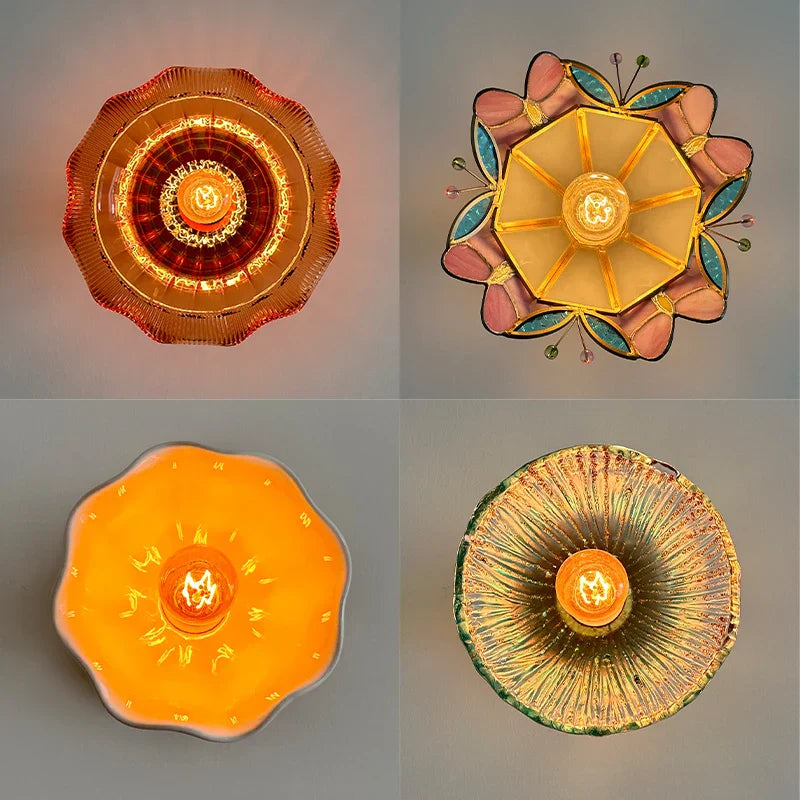 Colorful Glass LED Ceiling Lamp Modern Style Light Fixture