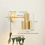 Nordic Copper LED Wall Lamp Pull Chain Switch Wandlamp