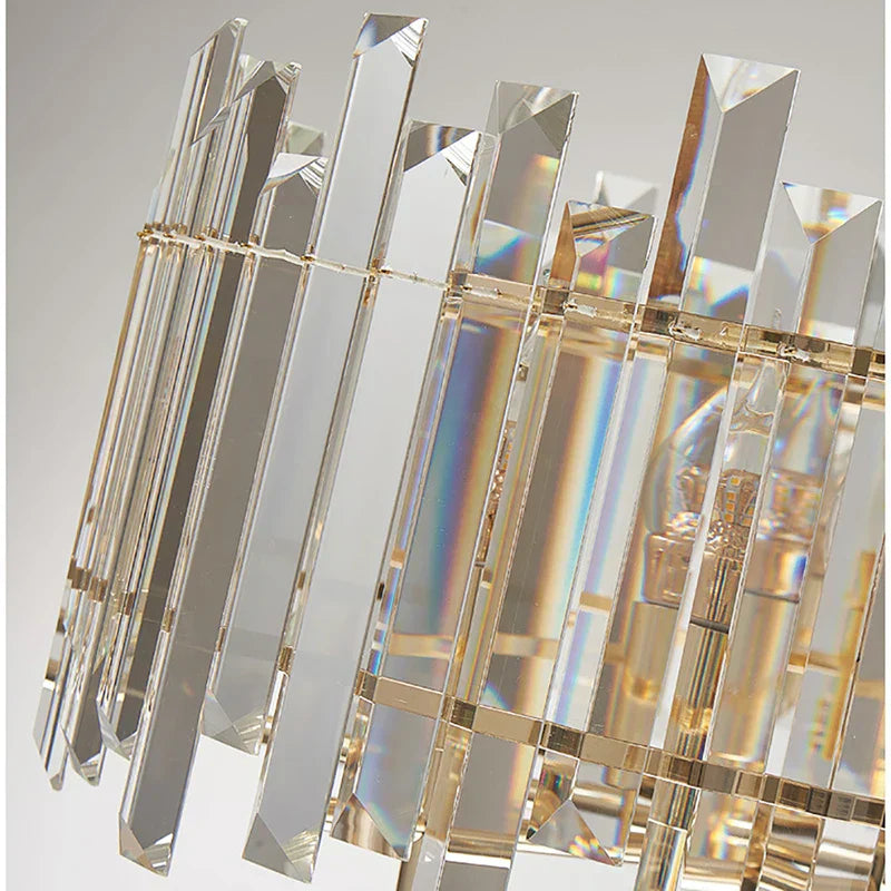 Crystal Round Chandelier Gold LED Modern Lustres for Living Room