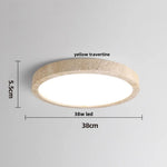 White LED Ceiling Light Fixture | Wabi Sabi Yellow Cave Stone Decor