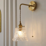 Glass Clear LED Wall Light Fixture, Modern Copper Wall Lamp