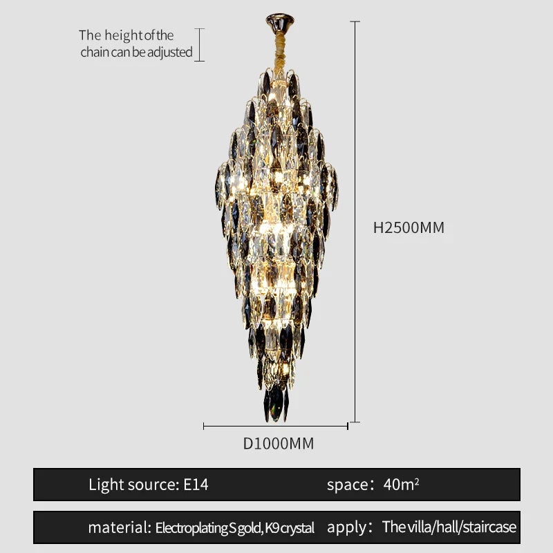 European Duplex Crystal Chandelier for Elegant Luxury Living