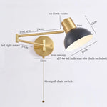 Swing Arm LED Wall Light for Bedroom Kitchen Living Room Mirror Bedside Lamp