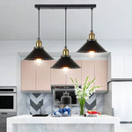 Vintage Industrial Chandelier - Retro Loft 3-Head Pendant Lamp in High-Quality Black Gold Finish