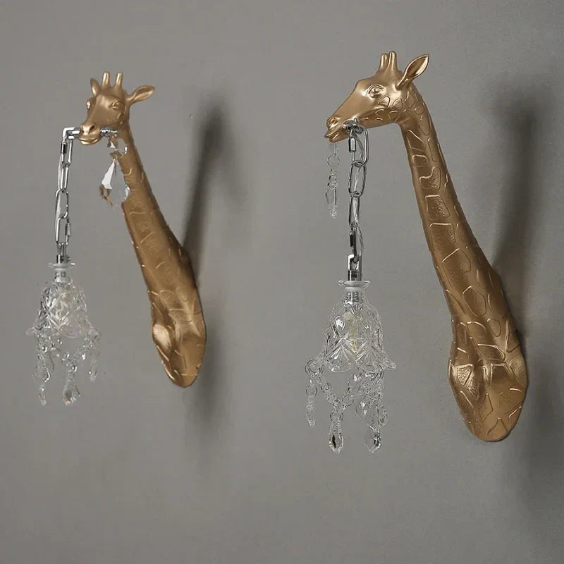 Giraffe Resin Wall Lamp Sconce Light for Bedside & Living Room Decor
