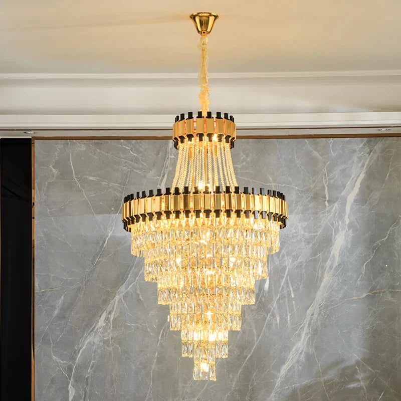 Crystal Chandelier for Duplex Villa Hotel Club Banquet Hall Engineering Lighting