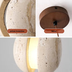 Yellow Travertine LED Pendant Light: Nordic Modern Hanging Lamp
