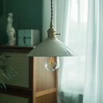 Beige Ceramic LED Pendant Lamp for Home and Commercial Spaces