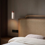 Nordic LED Pendant Lights Yellow Travertine Wood Hanging Lamp