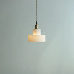 White Glass LED Pendant Light - Modern Nordic Hanging Lamp for Home Decor