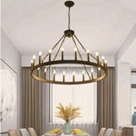 Afralia™ Black Metal LED Pendant Chandelier for Living Room and Stairs