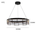 Stratos Glass LED Chandelier Rings for Dining Hall Bedroom Luxury Lighting