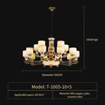Luxury Zinc Alloy Jade Chandelier for Living Room, Villa, and Restaurant