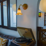 Afralia™ Cracked Glass LED Wall Lights - Vintage Copper Finish