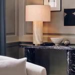 Classic Stone Table Lamp for Bedroom Nightstand and Living Room Decor