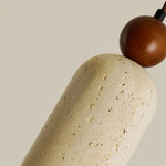 Afralia™ Nordic LED Pendant Light Yellow Travertine Adjustable Wood Hang Lamp