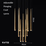 Retro Copper Gold Chandelier Pendant Light for Living Room Dining Bar