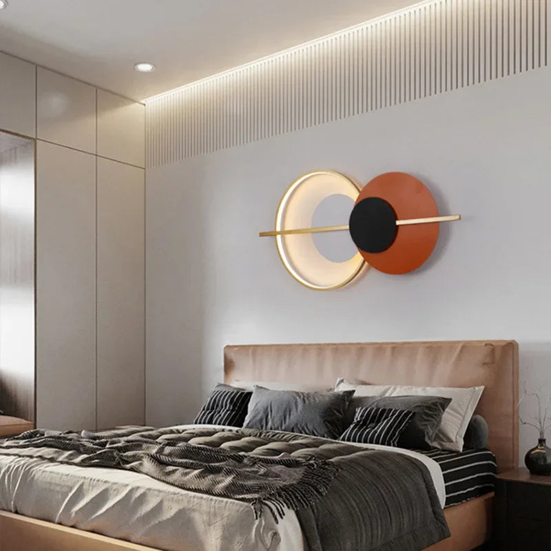 Circular Sofa Luxury Wall Lamp: Simple Modern Nordic Bedroom Lighting