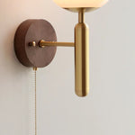Nordic Moon LED Wall Lights with Walnut Wood Base, Modern Stair Light Fixtures