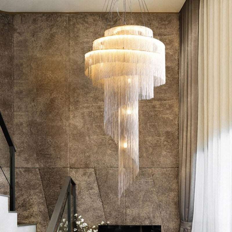 Cadena Metal Chain Tassel Entryway Chandelier