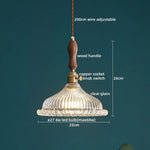 LED Pendant Lamp Elegant Copper Glass Modern Style Hanging Light Fixtures