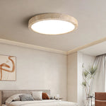 Ellipse Stone LED Ceiling Light Natural Travertine Lamp Plafon
