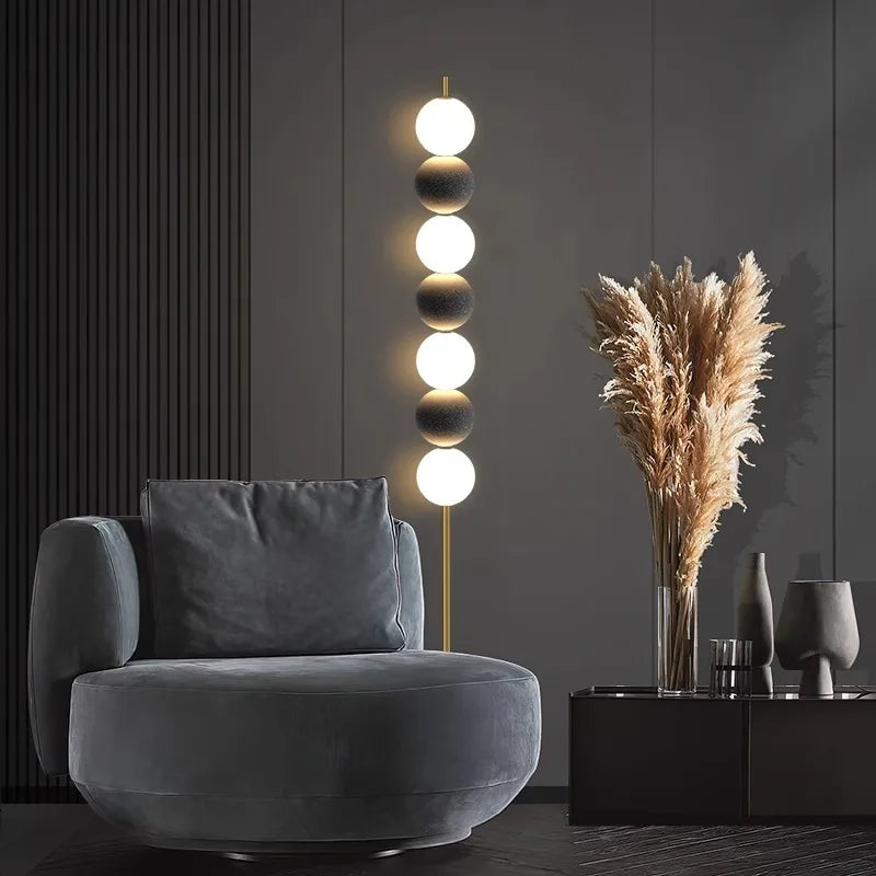 Brass Floor Lamp for Living Room & Bedside Decor