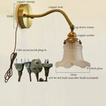 Afralia™ Glass LED Wall Light Fixture Bedroom Stair Living Room Bedside Lamp Vintage Copper