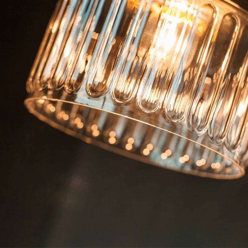 Clear Glass LED Copper Pendant Lighting for Minimalist Decor