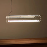 Clear Glass Cylinder Chandelier - Modern Decorative Indoor Suspension Lamp